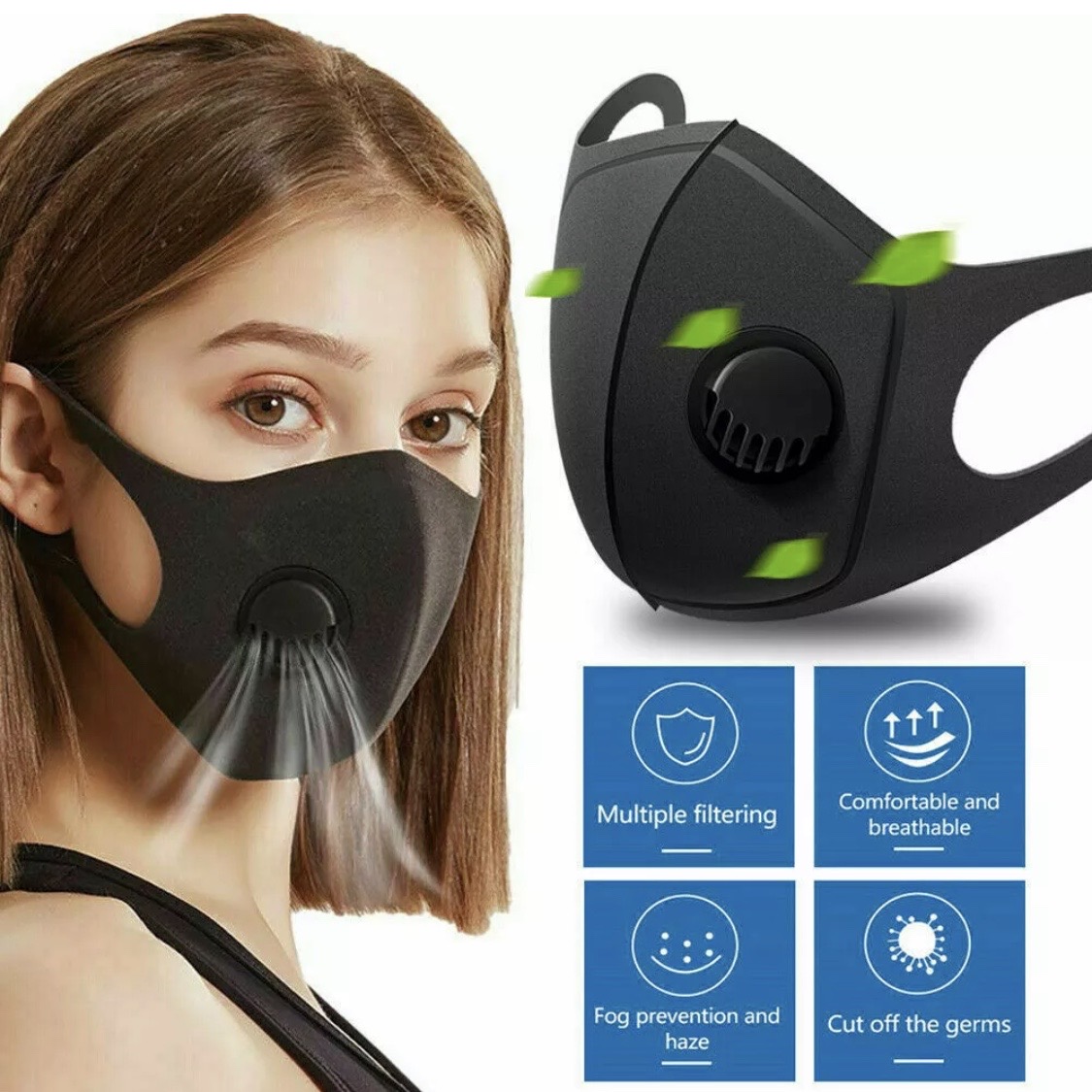 Adult Black Washable Mask